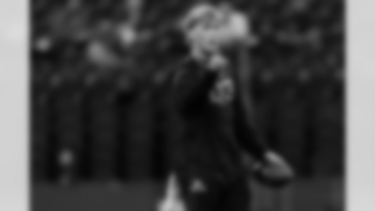 Mississippi quarterback Jaxson Dart participates in a drill at the NFL football scouting combine in Indianapolis, Saturday, March 1, 2025. (Brooke Sutton via AP)