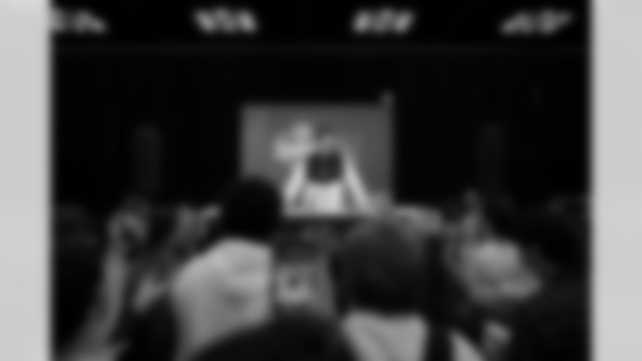 New York Giants general manager Joe Schoen speaks during a press conference at the 2026 NFL Scouting Combine on Tuesday, February 24, 2026 in Indianapolis, Indiana. (Cooper Neill/NFL)