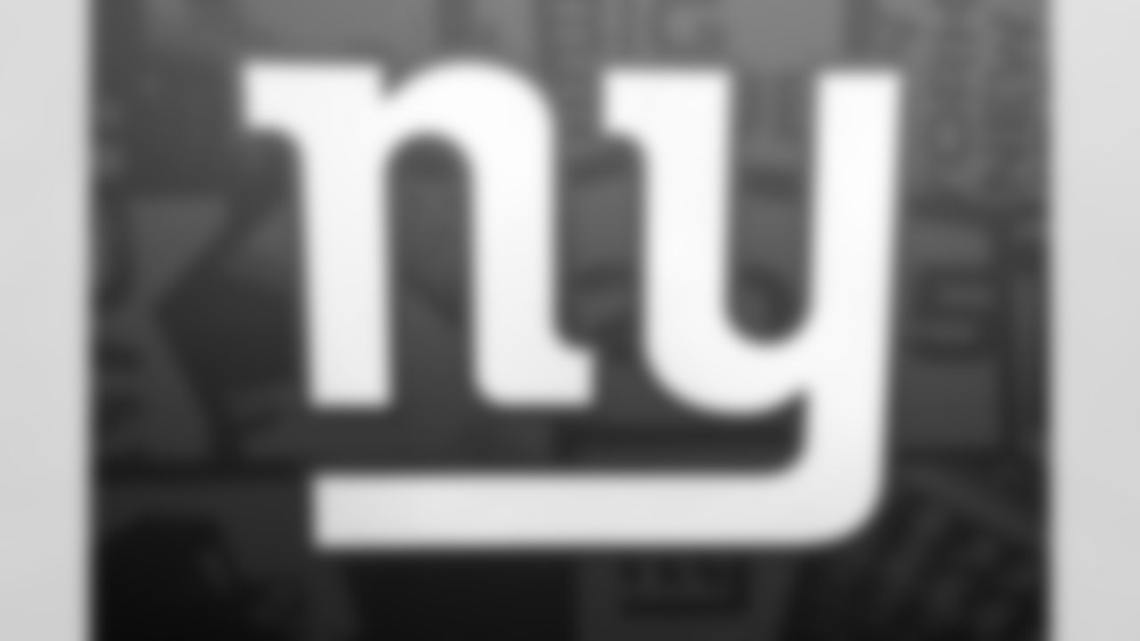 The New York Giants logo is seen during the 2025 NFL Draft on Thursday, April 24, 2025 in Green Bay, Wisconsin. (Perry Knotts/NFL)