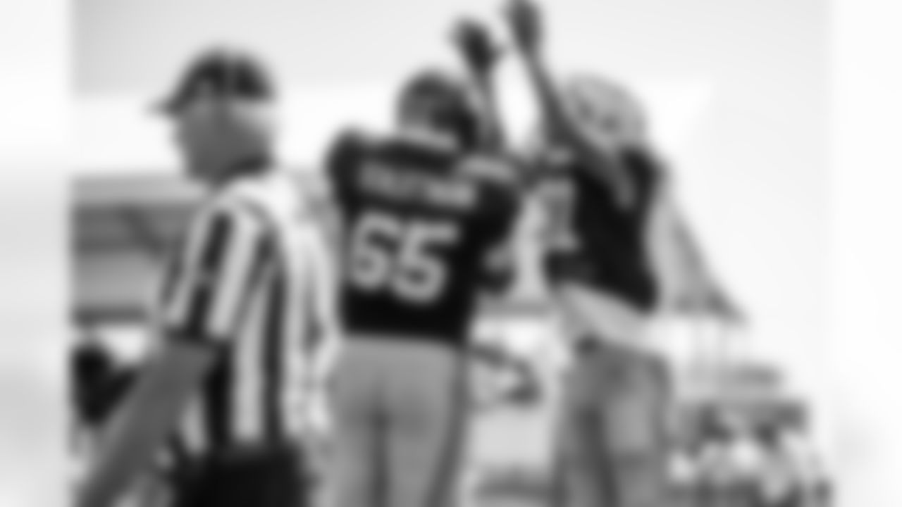 G Austin Schlottmann (65) and WR Lil'Jordan Humphrey (81)