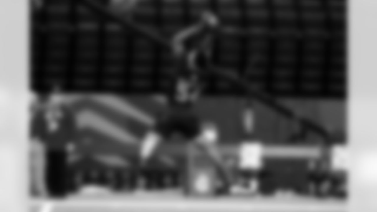 Penn State defensive back Zakee Wheatley (54) participates in a drill during the 2026 NFL Scouting Combine on Friday, February 27, 2026 in Indianapolis, Indiana. (Lauren Leigh Bacho/NFL)