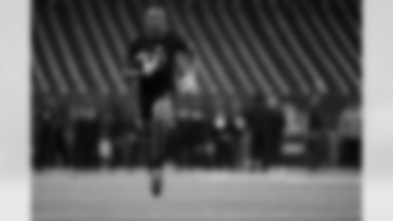 Texas Tech wide receiver Caleb Douglas (19) participates in a drill during the 2026 NFL Scouting Combine on Saturday, February 28, 2026 in Indianapolis, Indiana. (Cooper Neill/NFL)