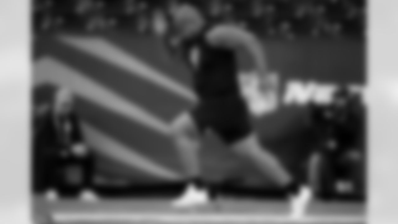 Kentucky defensive lineman David Gusta (12) runs the 40-yard dash during the 2026 NFL Scouting Combine on Thursday, February 26, 2026 in Indianapolis, Indiana. (Cooper Neill/NFL)