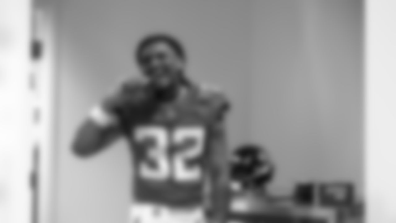 Jacksonville, Fla. — A behind-the-scenes image of safety Cam'Ron Silmon-Craig (32) during media day at EverBank Stadium on Monday, June 8, 2025.