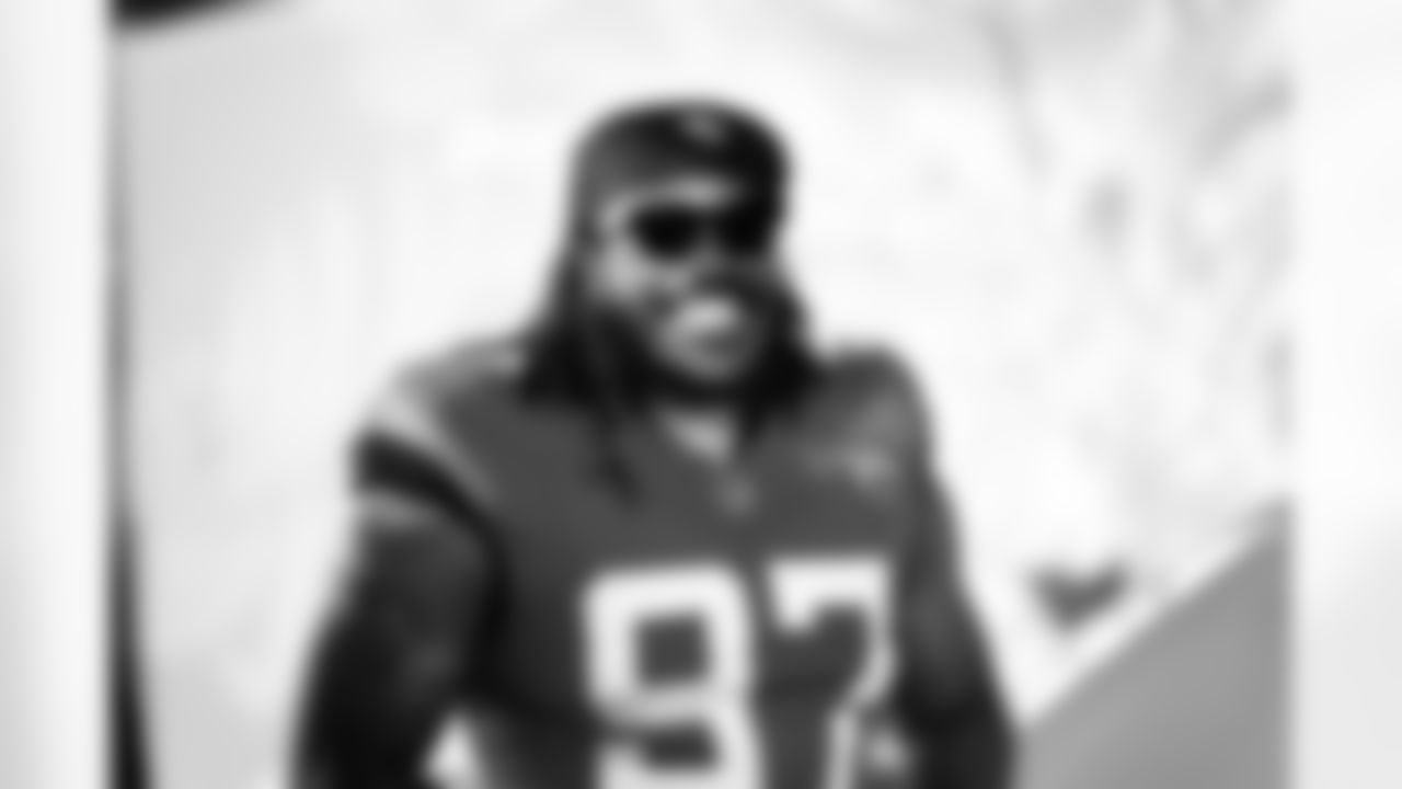 Jacksonville, Fla. — A behind-the-scenes image of defensive lineman Andre Carter (97) during the Jaguars 2024 Media Day on May 30, 2024.