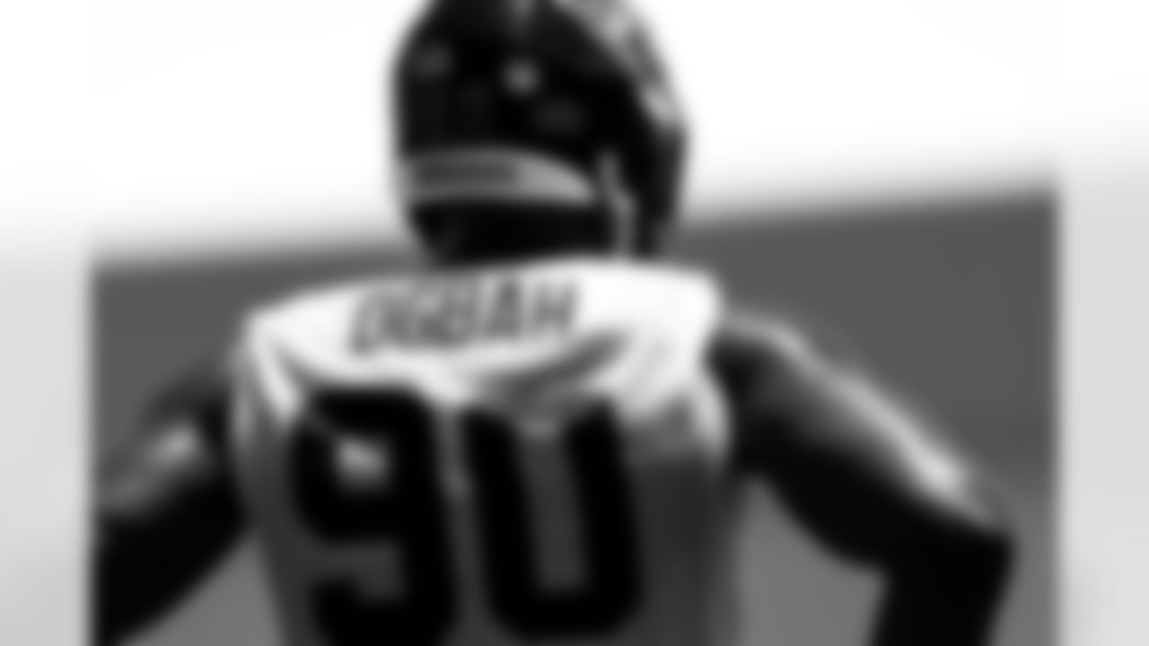 Jacksonville, Fla. — Jaguars defensive lineman Emmanuel Ogbah (90) during OTAs at the Miller Electric Center on May 27, 2025.