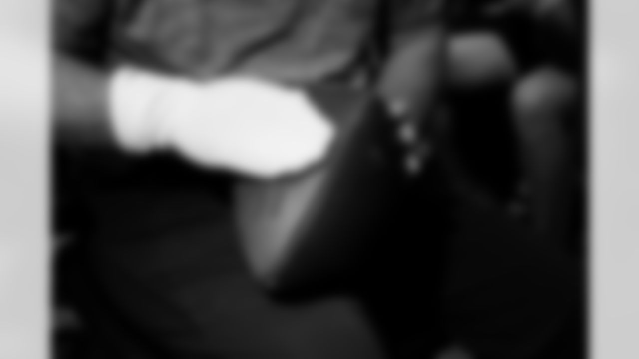 Jacksonville, Fla. — Jaguars football equipment staff prepare America 250 commemorative footballs at the Miller Electric Center on December 29, 2025.