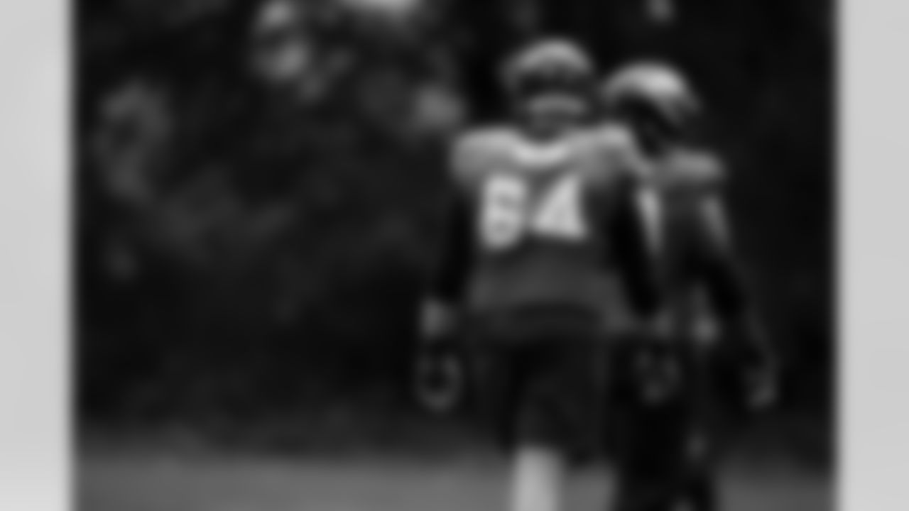 Watford, U.K. — Jaguars offensive lineman Wyatt Milum (64) during practice at The Grove on October 16, 2025.