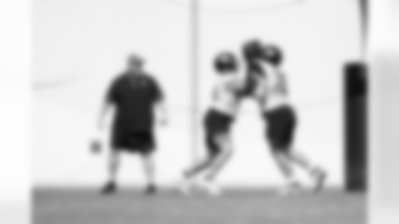 Jacksonville, Fla. — Jaguars offensive lineman Walker Little (72) and offensive lineman Kilian Zierer (78) during practice at the Miller Electric Center on November 5, 2025.