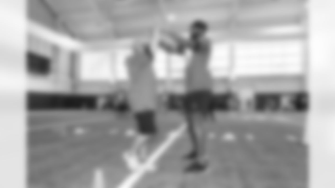Jacksonville, Fla. — 2025 Special Olympics Fantasy Camp with the Jaguars rookie class at the Miller Electric Center on June 19, 2025.
WR J.J. Jones (87)