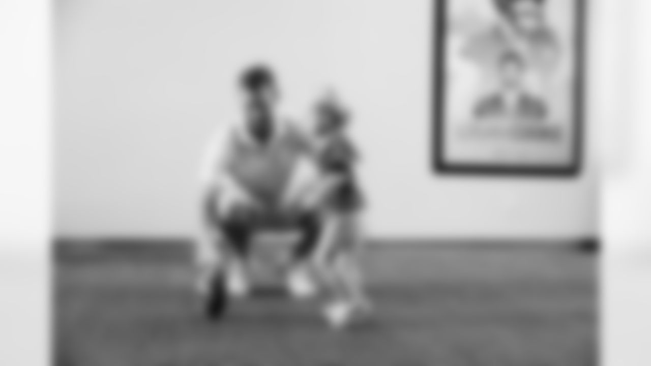 Jacksonville, Fla. — Jaguars punter Logan Cooke and family arrive at the Miller Electric Center after signing a contract extension on June 10, 2025.