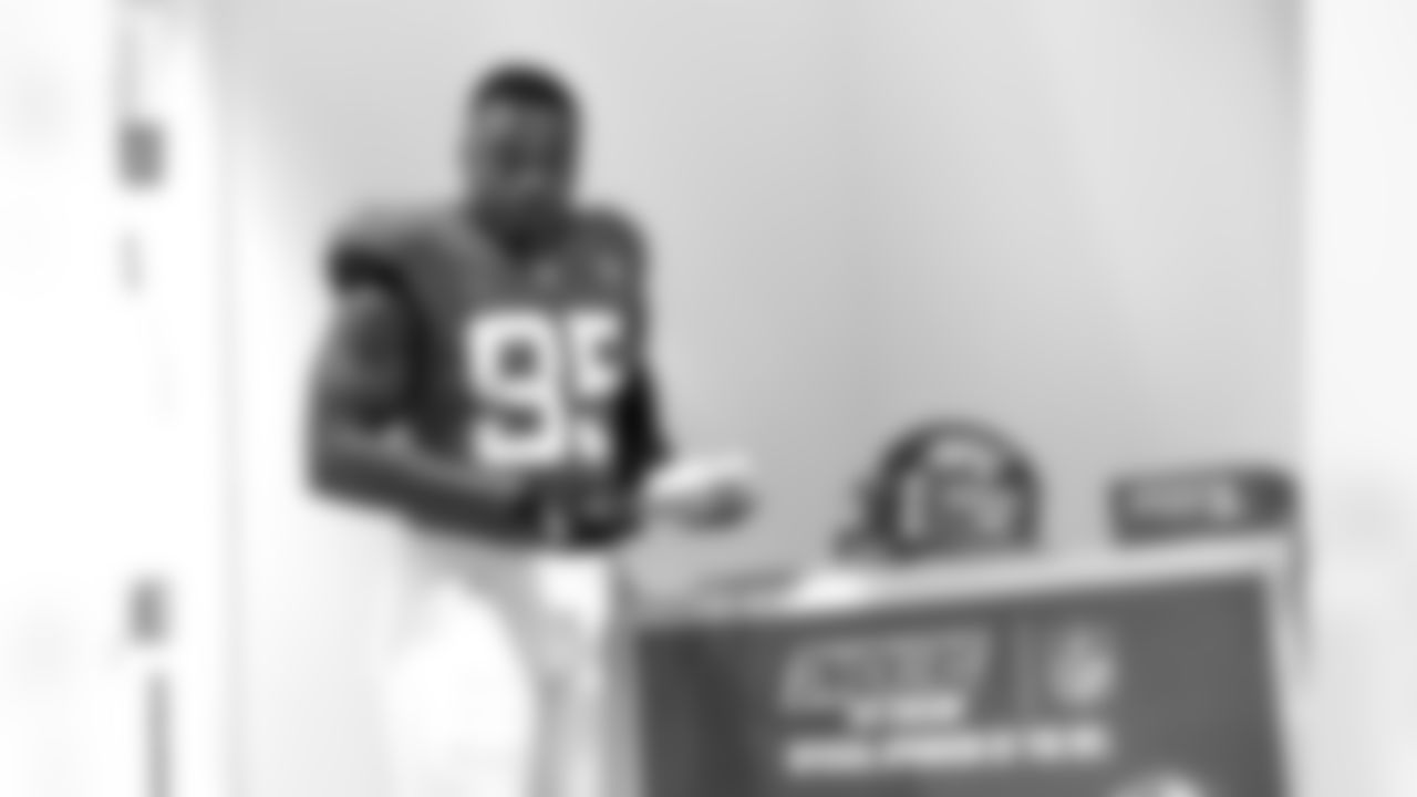 Jacksonville, Fla. — A behind-the-scenes image of defensive lineman B.J. Green II (95) during media day at EverBank Stadium on Monday, June 8, 2025.
