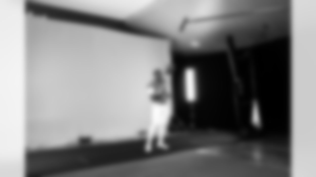 Jacksonville, Fla. — A behind-the-scenes image of running back Travis Etienne Jr. (1) during the Jaguars 2024 Media Day on May 30, 2024.