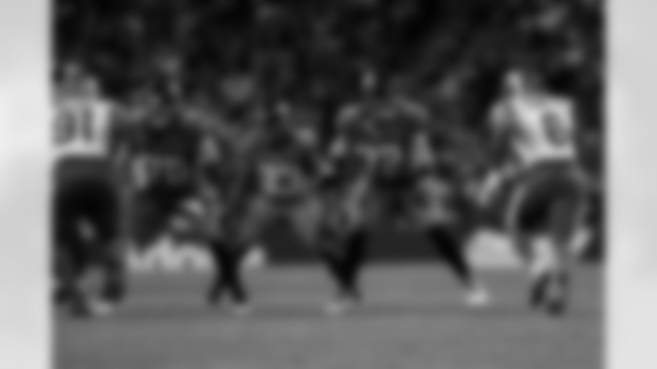 Jacksonville Jaguars vs. Los Angeles Rams

OL Ezra Cleveland (76) and OL Walker Little (72)