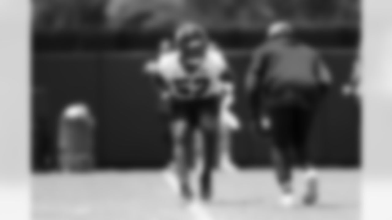 Jacksonville, Fla. — Jaguars linebacker Jalen McLeod (53) during rookie minicamp at the Miller Electric Center on May 9, 2025.