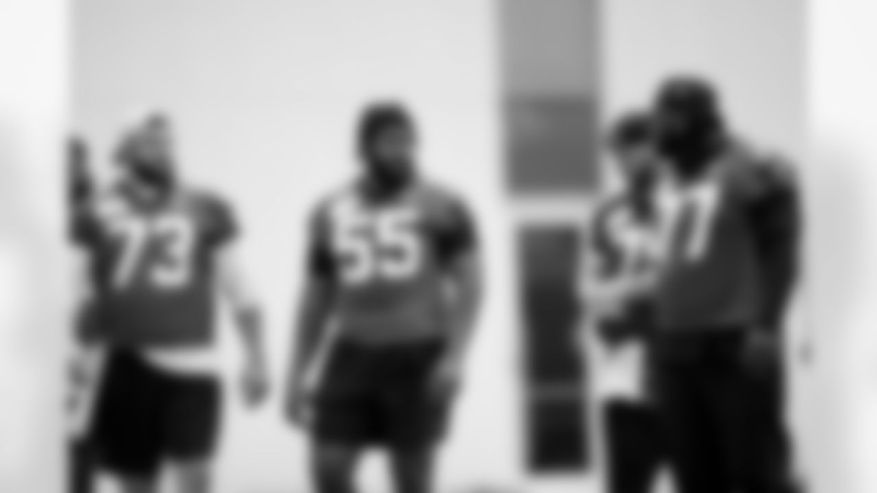 Jacksonville, Fla. — Jaguars offensive lineman Chuma Edoga (55) during voluntary veteran minicamp at the Miller Electric Center on April 21, 2025.