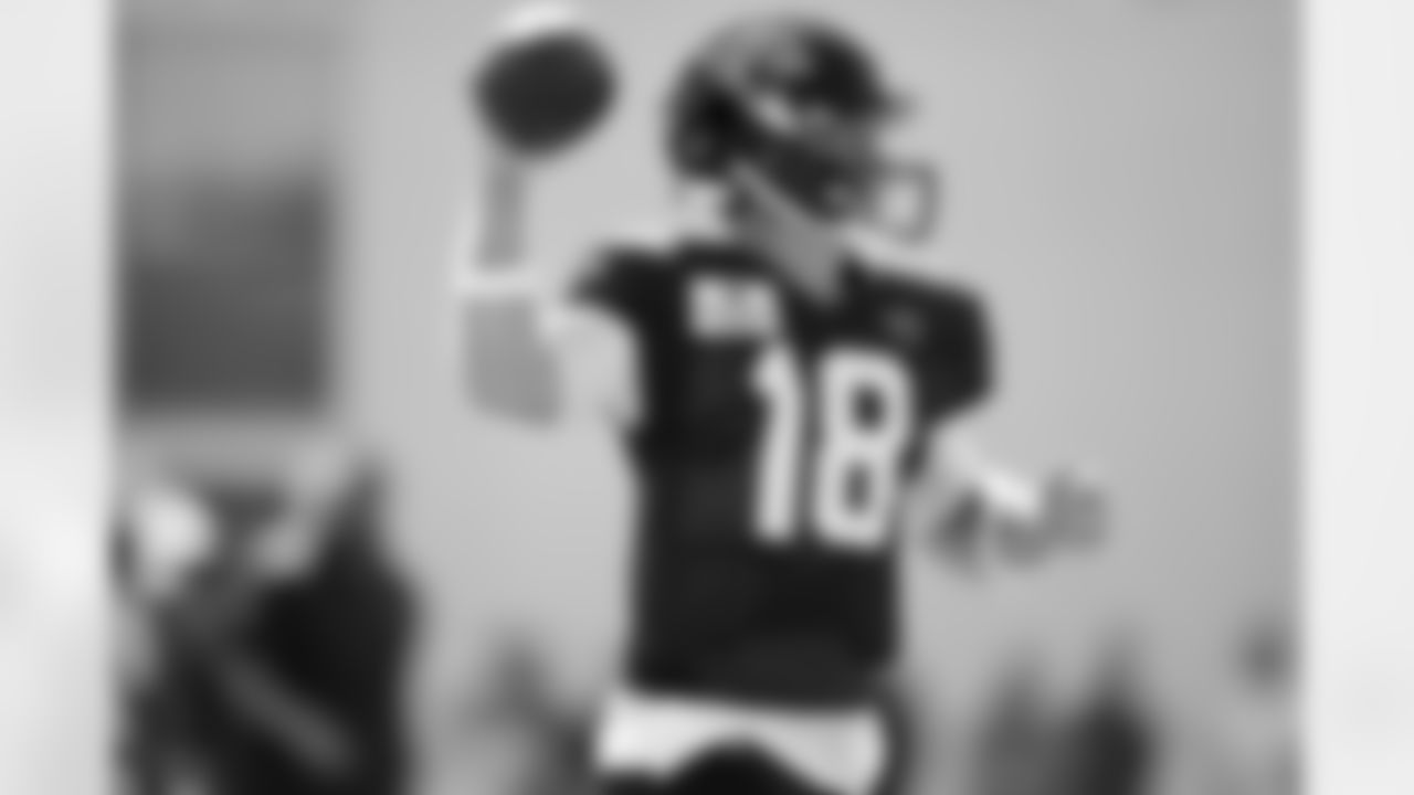 Jacksonville, Fla. — Jaguars quarterback John Wolford (18) during training camp at the Miller Electric Center on July 28, 2025.