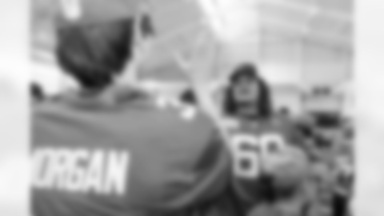 Jacksonville, Fla. — 2025 Special Olympics Fantasy Camp with the Jaguars rookie class at the Miller Electric Center on June 19, 2025.
C Jonah Monheim (60)
