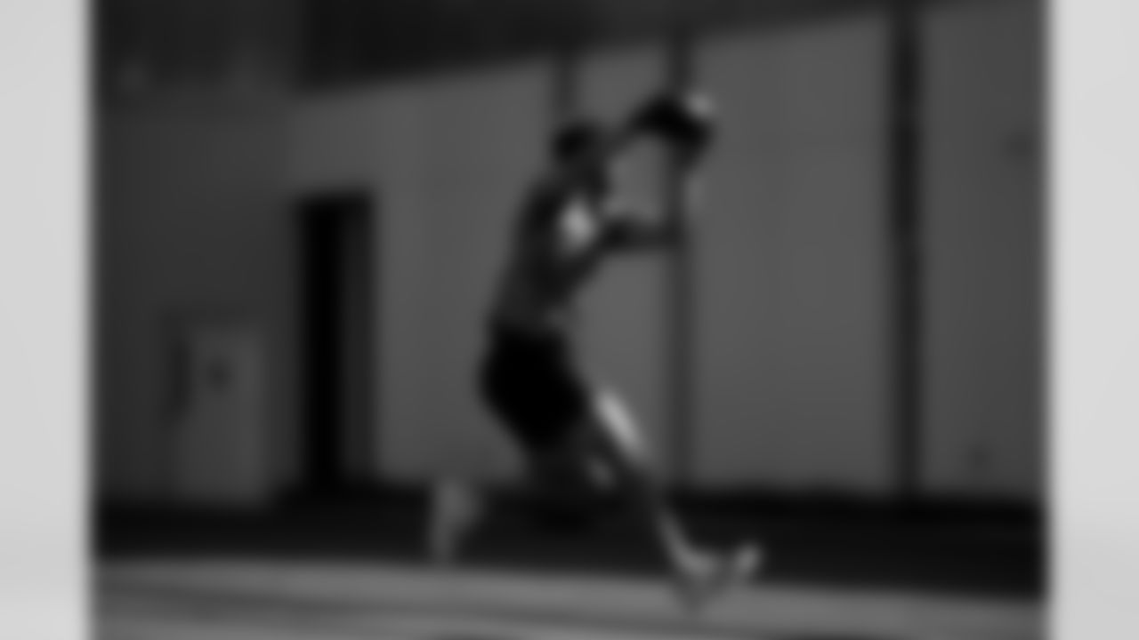 Jacksonville, Fla. — Jaguars tight end Josh Pederson during voluntary offseason workouts at the Miller Electric Center on April 24, 2024.