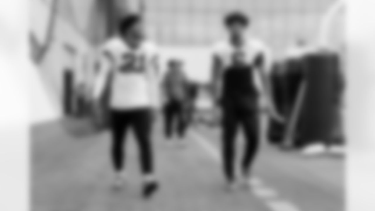 Jacksonville, Fla. — Jaguars cornerback Christian Braswell (21) and cornerback Greg Newsome II (6) during practice at the Miller Electric Center on December 4, 2025.