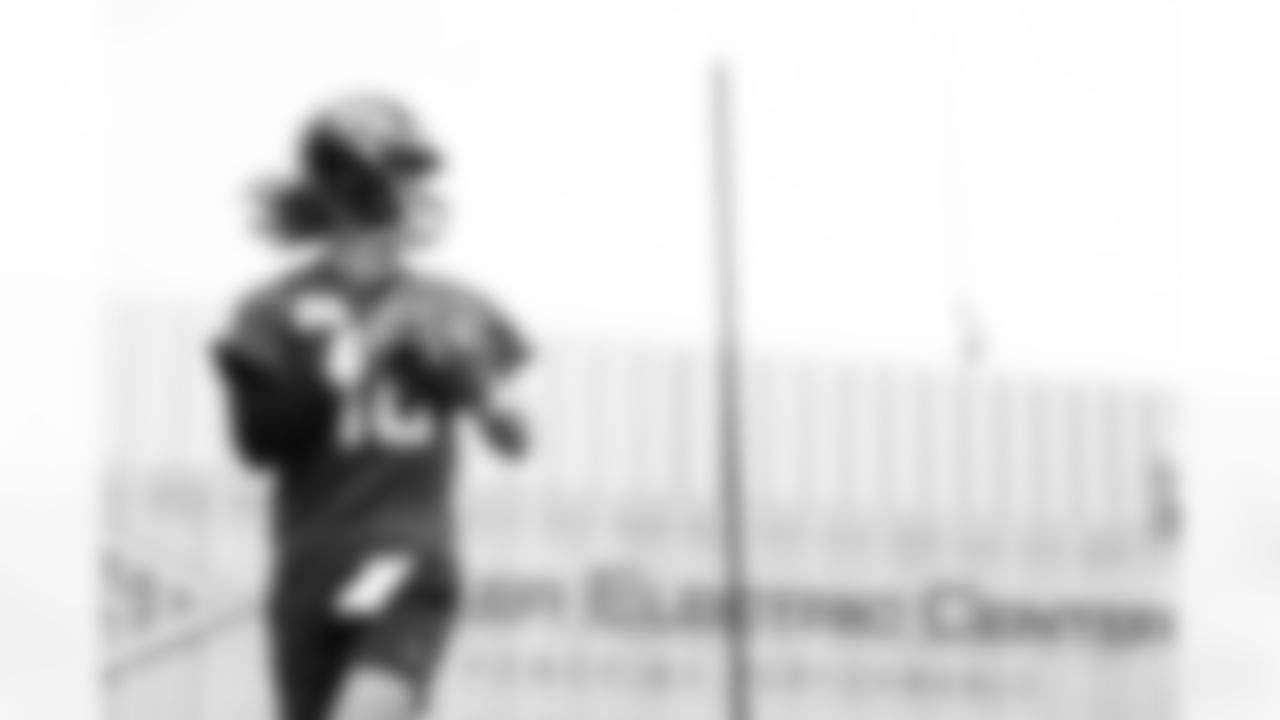 Jacksonville, Fla. — Jaguars quarterback Trevor Lawrence (16) during practice at the Miller Electric Center on October 9, 2025.