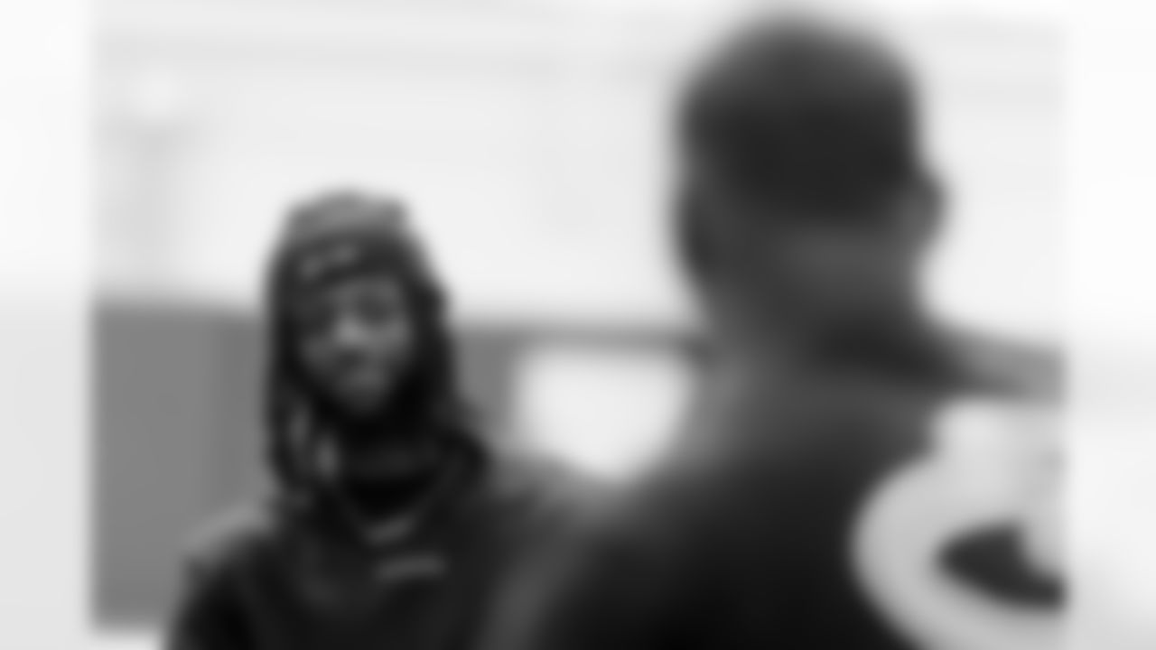 Jacksonville, Fla. — A behind-the-scenes image of Jaguars wide receiver Brian Thomas Jr. and host Ryan Clark during The Pivot Podcast at the Miller Electric Center on August 10, 2025.