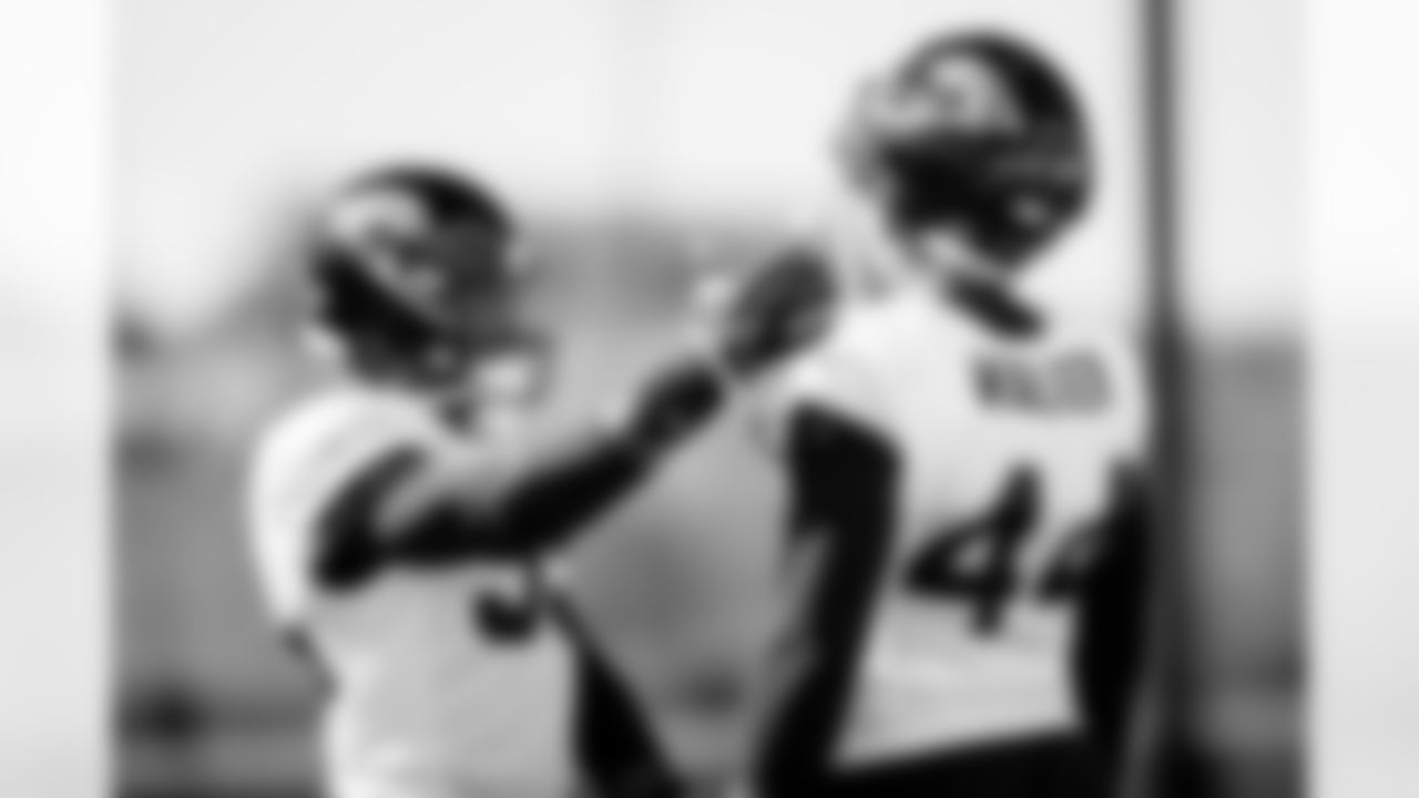 Jacksonville, Fla. — Jaguars defensive lineman B.J. Green II (95) and defensive end Travon Walker (44) during practice at the Miller Electric Center on December 11, 2025.