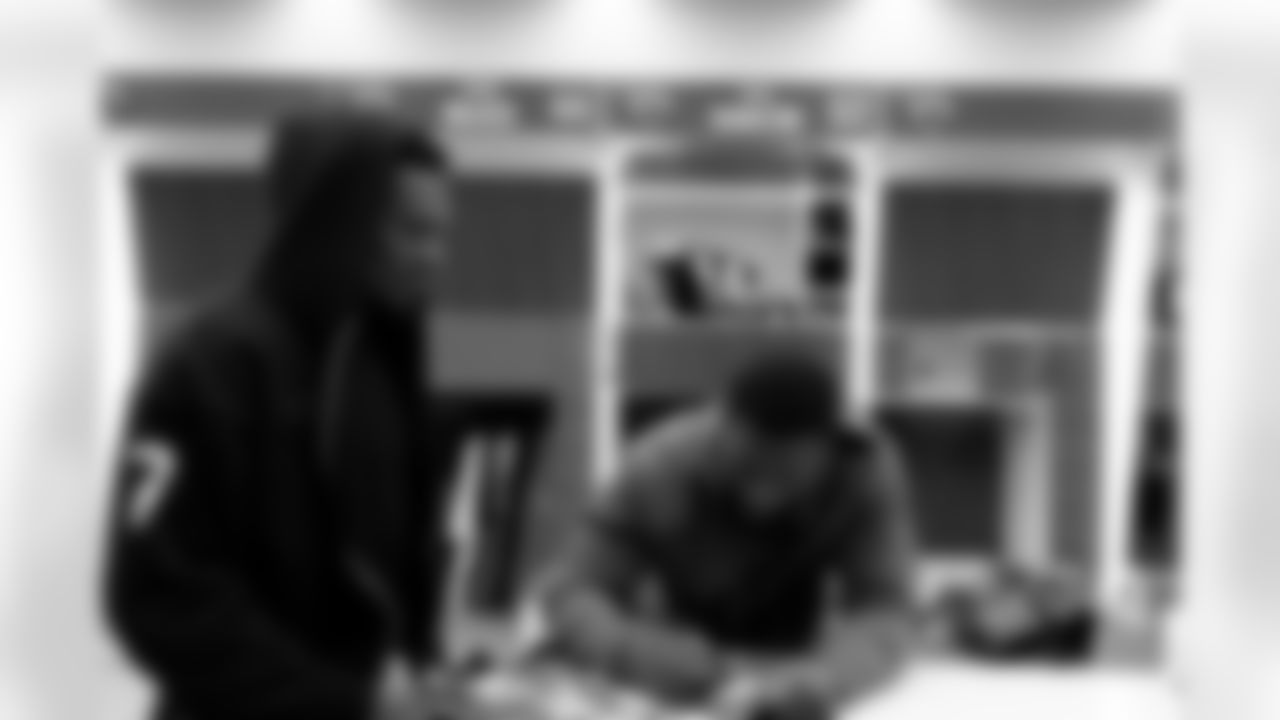 Jacksonville, Fla. — Jaguars defensive end Josh Hines-Allen and cornerback Jarrian Jones during locker clean out at the Miller Electric Center on January 12, 2026.