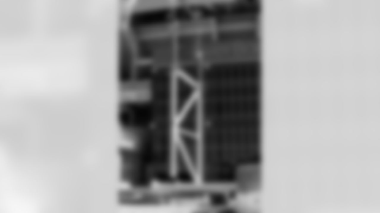 Jacksonville, Fla. — The first steel trusses are installed during the Stadium of the Future construction project on Thursday, February 10, 2026.