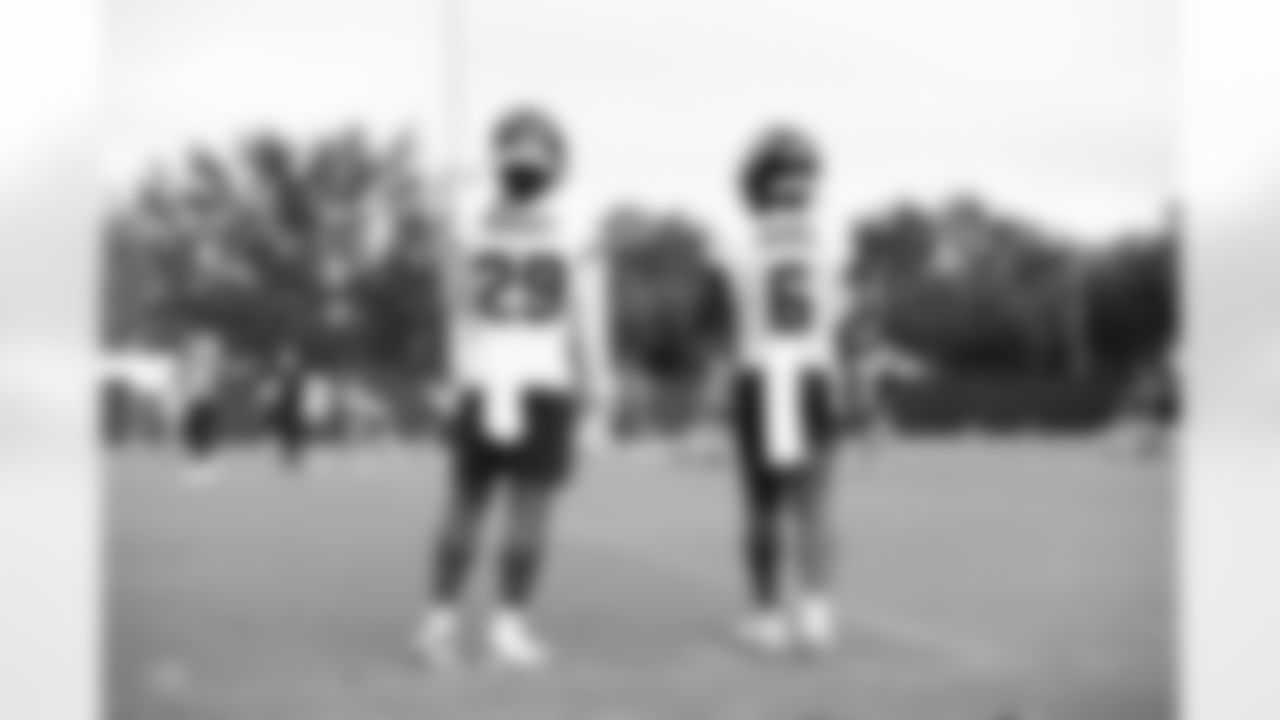 Jacksonville, Fla. — Jaguars safety Eric Murray (29) and safety Darnell Savage (6) during training camp at the Miller Electric Center on August 7, 2025.