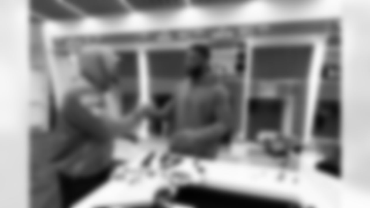 Jacksonville, Fla. — Jaguars defensive end Josh Hines-Allen and running back LeQuint Allen Jr. during locker clean out at the Miller Electric Center on January 12, 2026.