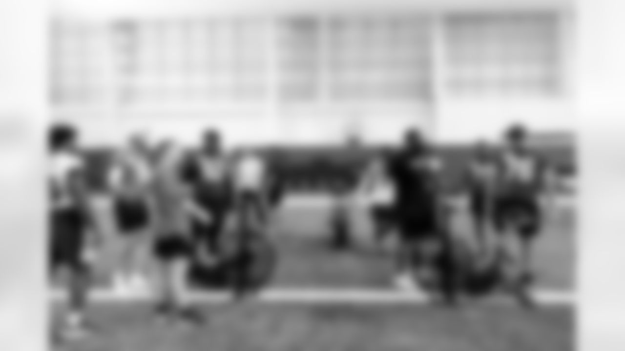 Jacksonville, Fla. — Jaguars players and strength staff during phase two of the voluntary offseason program at the Miller Electric Center on May 7, 2025.