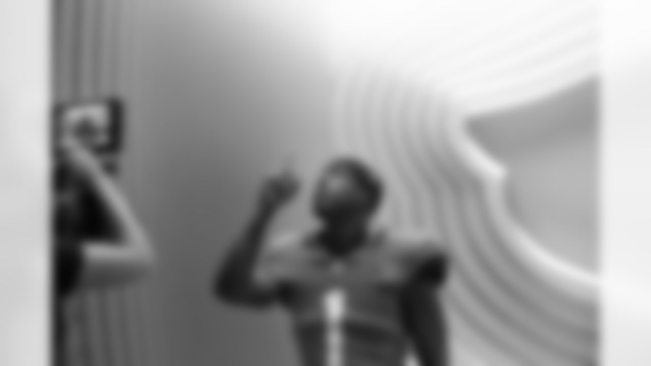 Jacksonville, Fla. — A behind-the-scenes image of running back Travis Etienne Jr. (1) during media day at EverBank Stadium on Monday, June 8, 2025.