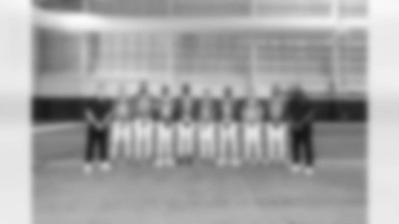 This is a 2025 photo of the Jacksonville Jaguars NFL football team. This image reflects the Jacksonville Jaguars active roster as of Monday, October 27, 2025 when this image was taken.

(Left to Right): Tyler Tettleton, Chandler Brayboy, Tim Patrick, Travis Hunter, Brian Thomas Jr., Parker Washington, Dyami Brown, Austin Trammell, Tim Jones, Edgar Bennett