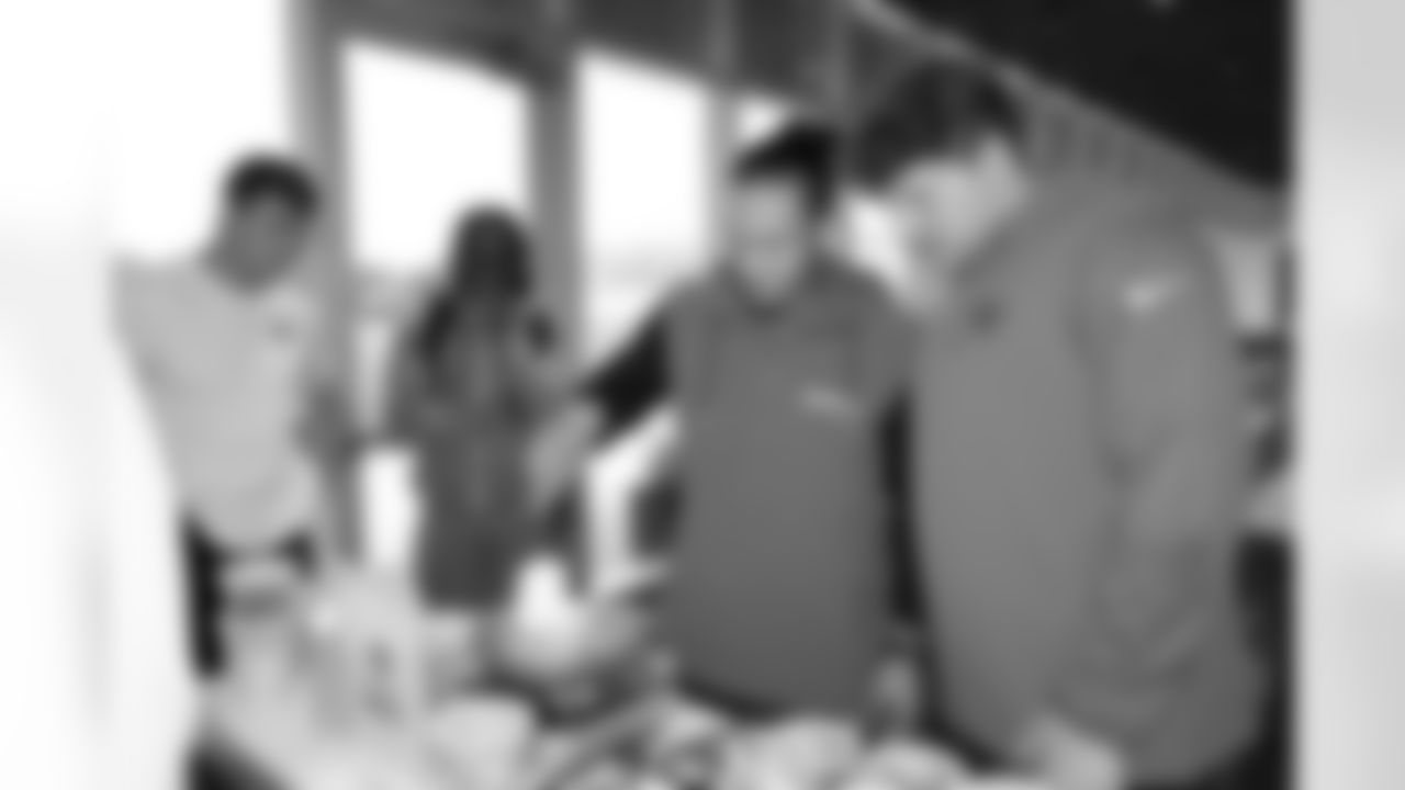 Jacksonville, Fla. — Jaguars wide receiver Chandler Brayboy (left) and defensive lineman Eli Mostaert (right) during the rookie cooking competition at the Miller Electric Center on June 3, 2025.