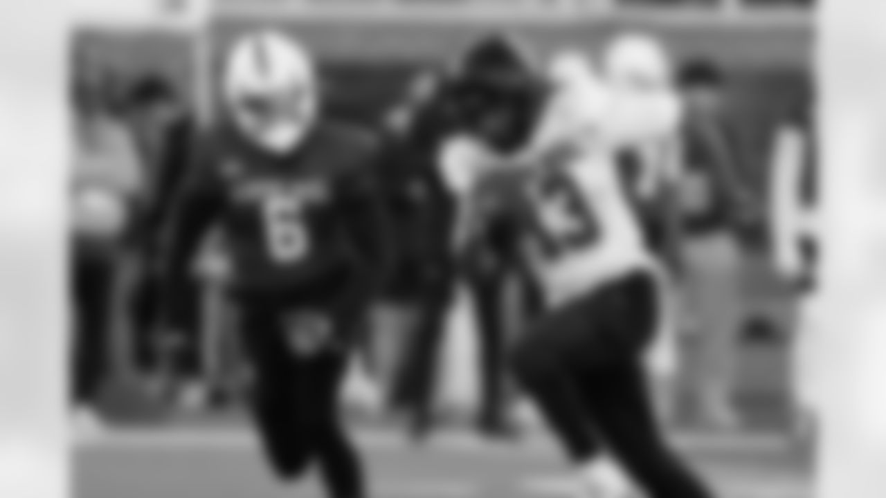 American Team wide receiver Cyrus Allen (13), of Cincinnati, runs through drills during practice for the Senior Bowl NCAA college football game Tuesday, Jan. 27, 2026, in Mobile, Ala. (AP Photo/Butch Dill)