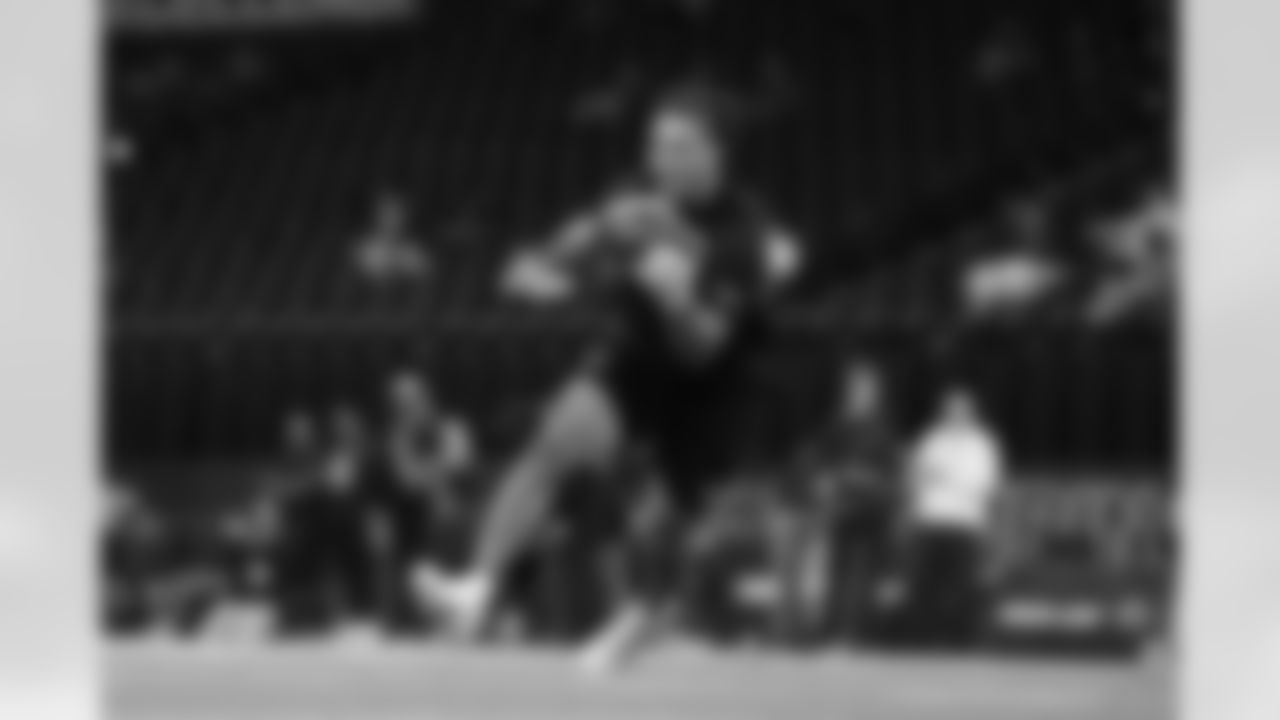 Southern California wide receiver Makai Lemon (29) participates in a drill during the 2026 NFL Scouting Combine on Saturday, February 28, 2026 in Indianapolis, Indiana. (Cooper Neill/NFL)