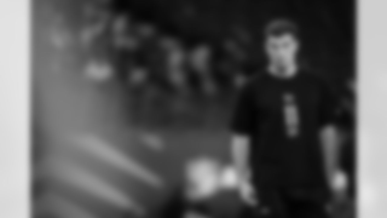 Indiana quarterback Fernando Mendoza (11) looks on during the 2026 NFL Scouting Combine on Saturday, February 28, 2026 in Indianapolis, Indiana. (Cooper Neill/NFL)