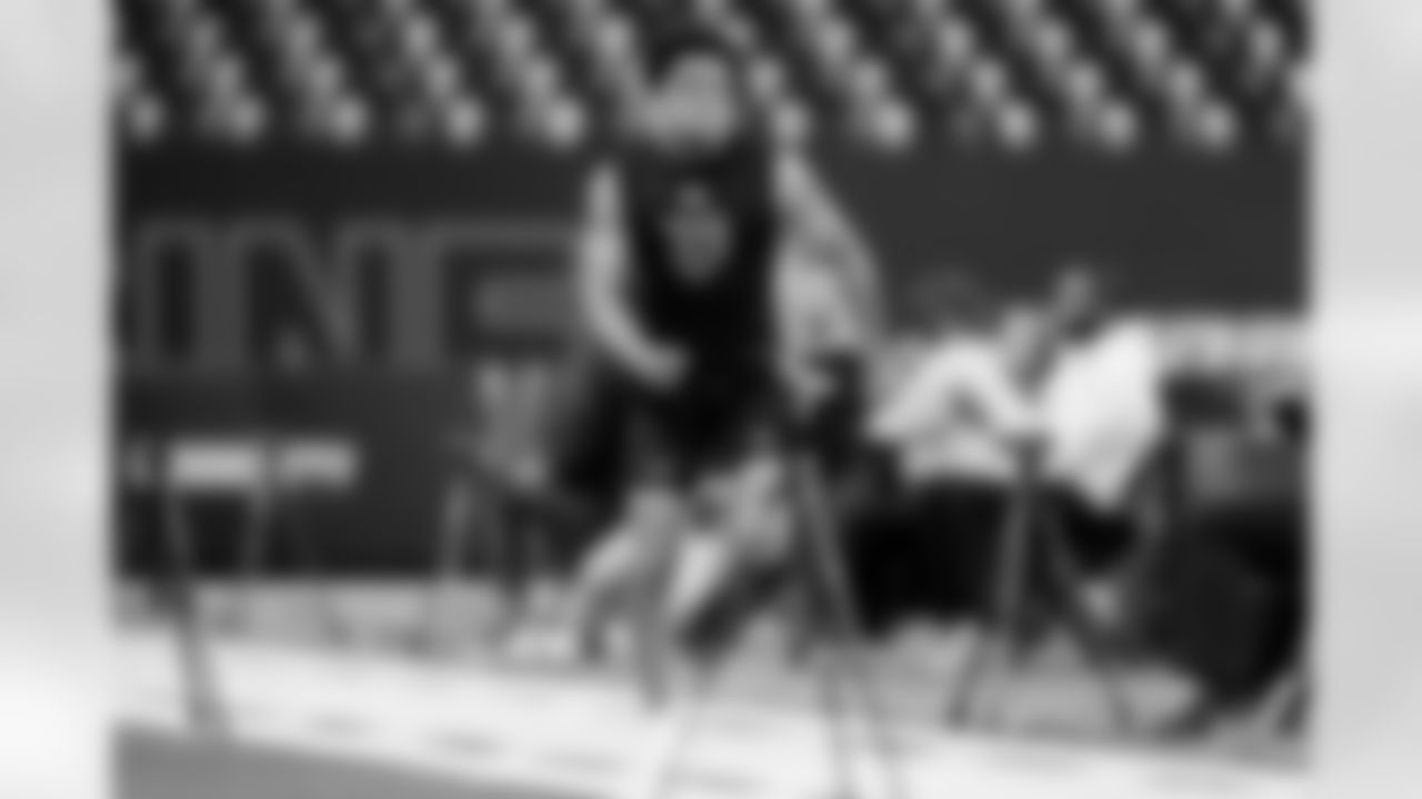 Mississippi State wide receiver Brenen Thompson (39) runs the 40-yard dash during the 2026 NFL Scouting Combine on Saturday, February 28, 2026 in Indianapolis, Indiana. (Lauren Leigh Bacho/NFL)