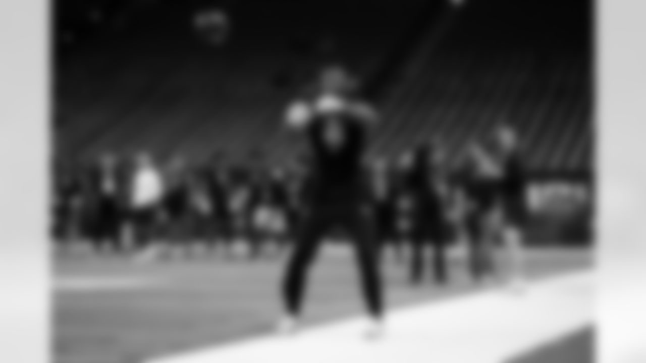 Georgia wide receiver Colbie Young (46) participates in a drill during the 2026 NFL Scouting Combine on Saturday, February 28, 2026 in Indianapolis, Indiana. (Lauren Leigh Bacho/NFL)