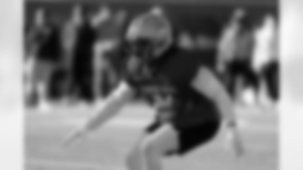 National Team linebacker Kyle Louis (31), of Pittsburgh, runs through drills during practice for the Senior Bowl NCAA college football game Tuesday, Jan. 27, 2026, in Mobile, Ala. (AP Photo/Butch Dill)