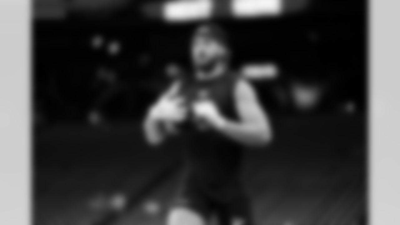 BYU wide receiver Chase Roberts (33) participates in a drill during the 2026 NFL Scouting Combine on Saturday, February 28, 2026 in Indianapolis, Indiana. (Cooper Neill/NFL)