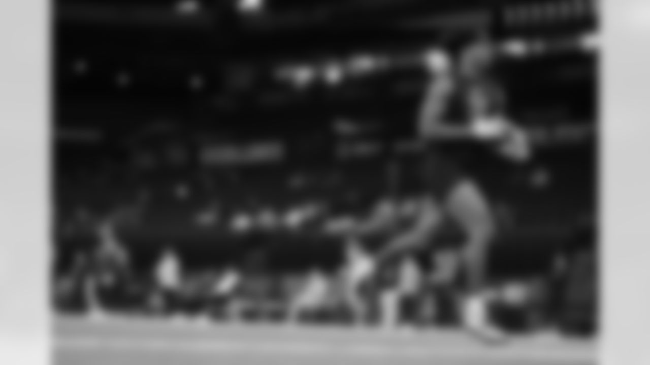 Florida wide receiver J. Michael Sturdivant (36) participates in a drill during the 2026 NFL Scouting Combine on Saturday, February 28, 2026 in Indianapolis, Indiana. (Cooper Neill/NFL)