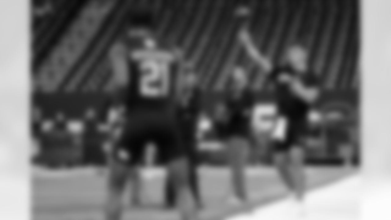 UConn quarterback Joe Fagnano (07) participates in a drill during the 2026 NFL Scouting Combine on Saturday, February 28, 2026 in Indianapolis, Indiana. (Lauren Leigh Bacho/NFL)