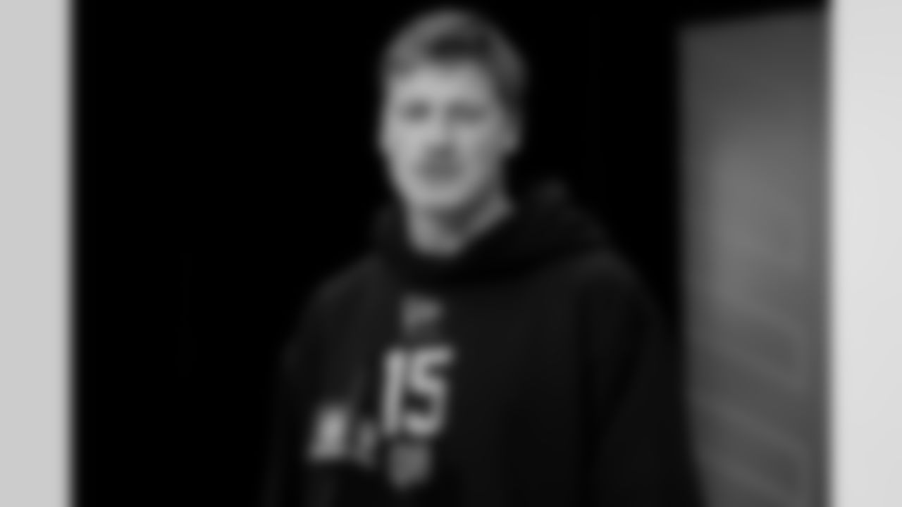 North Dakota State quarterback Cole Payton (15) speaks during a press conference at the 2026 NFL Scouting Combine on Friday, February 27, 2026 in Indianapolis, Indiana. (Lauren Leigh Bacho/NFL)