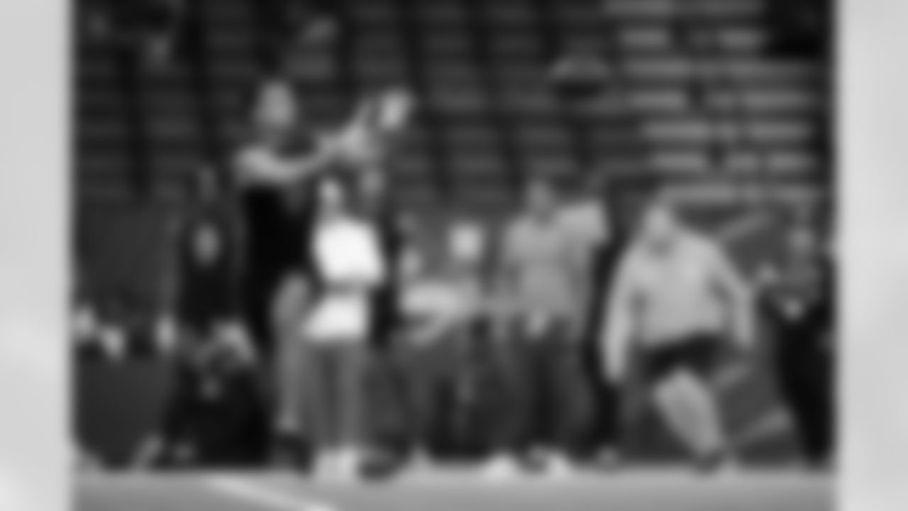 North Dakota State wide receiver Bryce Lance (26) participates in a drill during the 2026 NFL Scouting Combine on Saturday, February 28, 2026 in Indianapolis, Indiana. (Cooper Neill/NFL)