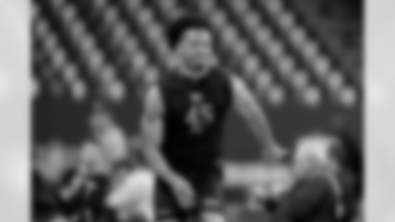 Clemson wide receiver Antonio Williams (45) runs the 40-yard dash during the 2026 NFL Scouting Combine on Saturday, February 28, 2026 in Indianapolis, Indiana. (Lauren Leigh Bacho/NFL)