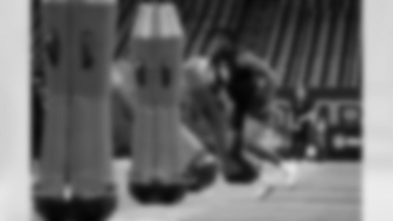 Texas Tech defensive lineman David Bailey (31) participates in a drill during the 2026 NFL Scouting Combine on Thursday, February 26, 2026 in Indianapolis, Indiana. (Lauren Leigh Bacho/NFL)