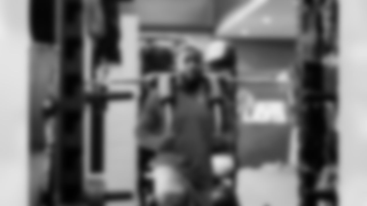 Detroit Lions defensive lineman Isaac Ukwu (45) during offseason workouts at the Meijer Performance Center on May 27, 2025 in Allen Park, Mich. (Jeff Nguyen/Detroit Lions)