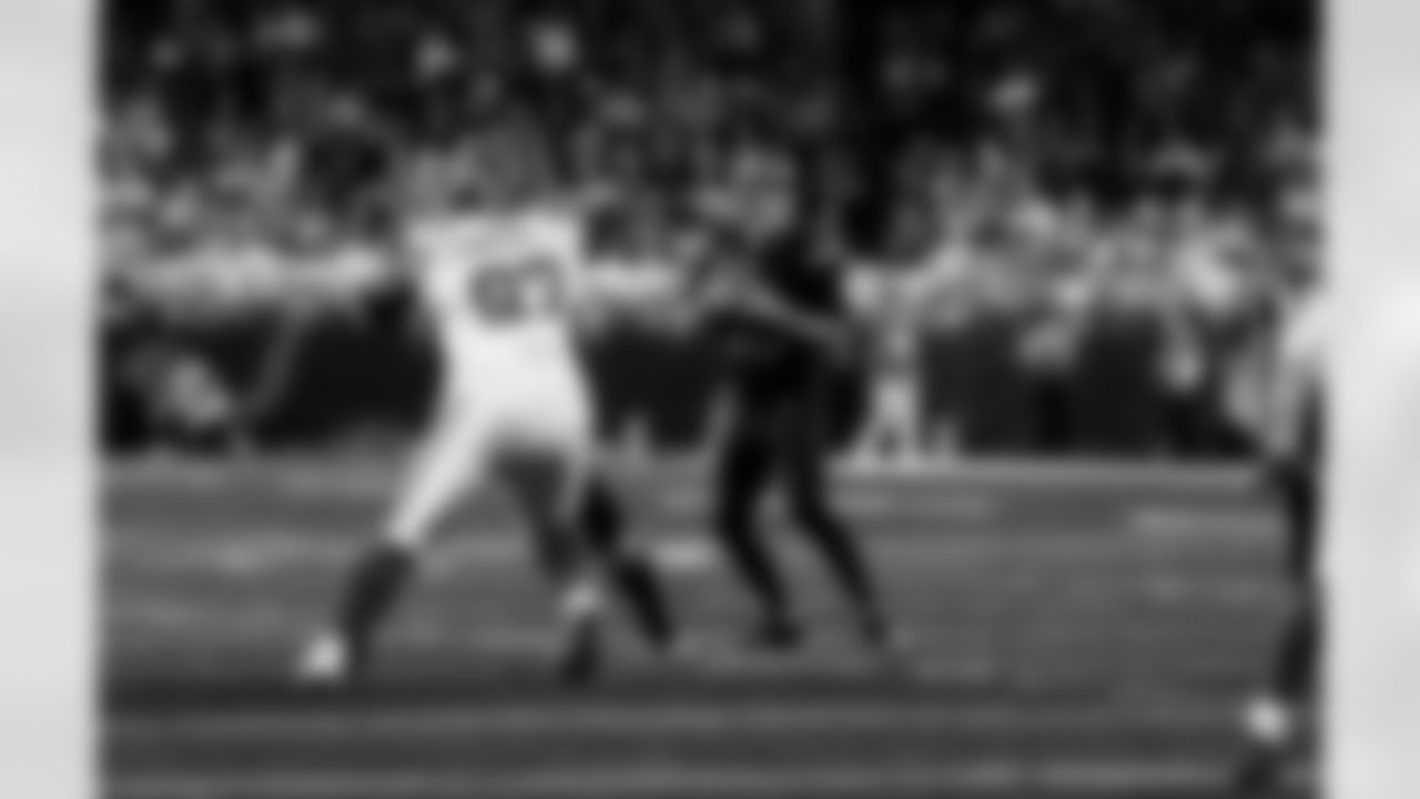 Detroit Lions quarterback Jared Goff (16) during an NFL football game against the New York Giants on Sunday, Nov. 23, 2025 in Detroit. (Jeff Nguyen/Detroit Lions via AP)